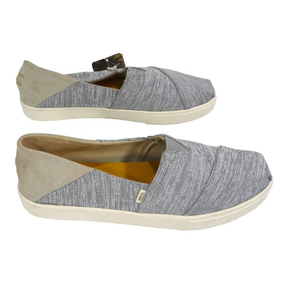 TOMS The Venice Collection gray & tan loafers slip on shoes Men's size 12 NEW - Picture 6 of 10